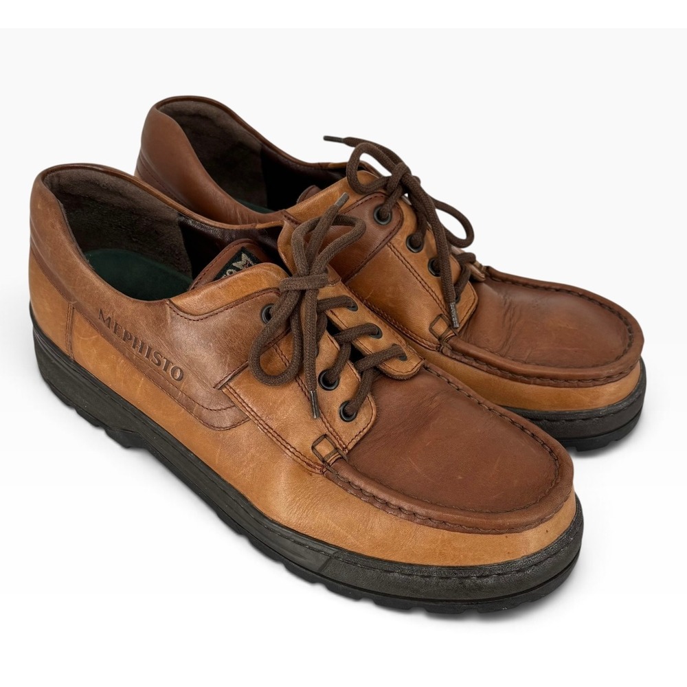 Mephisto Slacker Rugged Lug Sole Mens Brown Leather Moc Toe Oxford Good